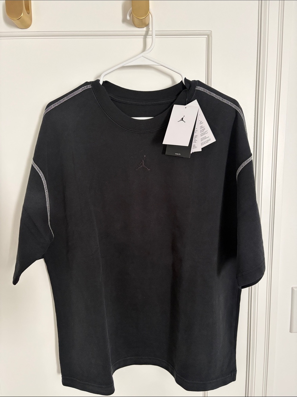 Jordan Black Short-Sleeve Crewneck with Contrast Stitching